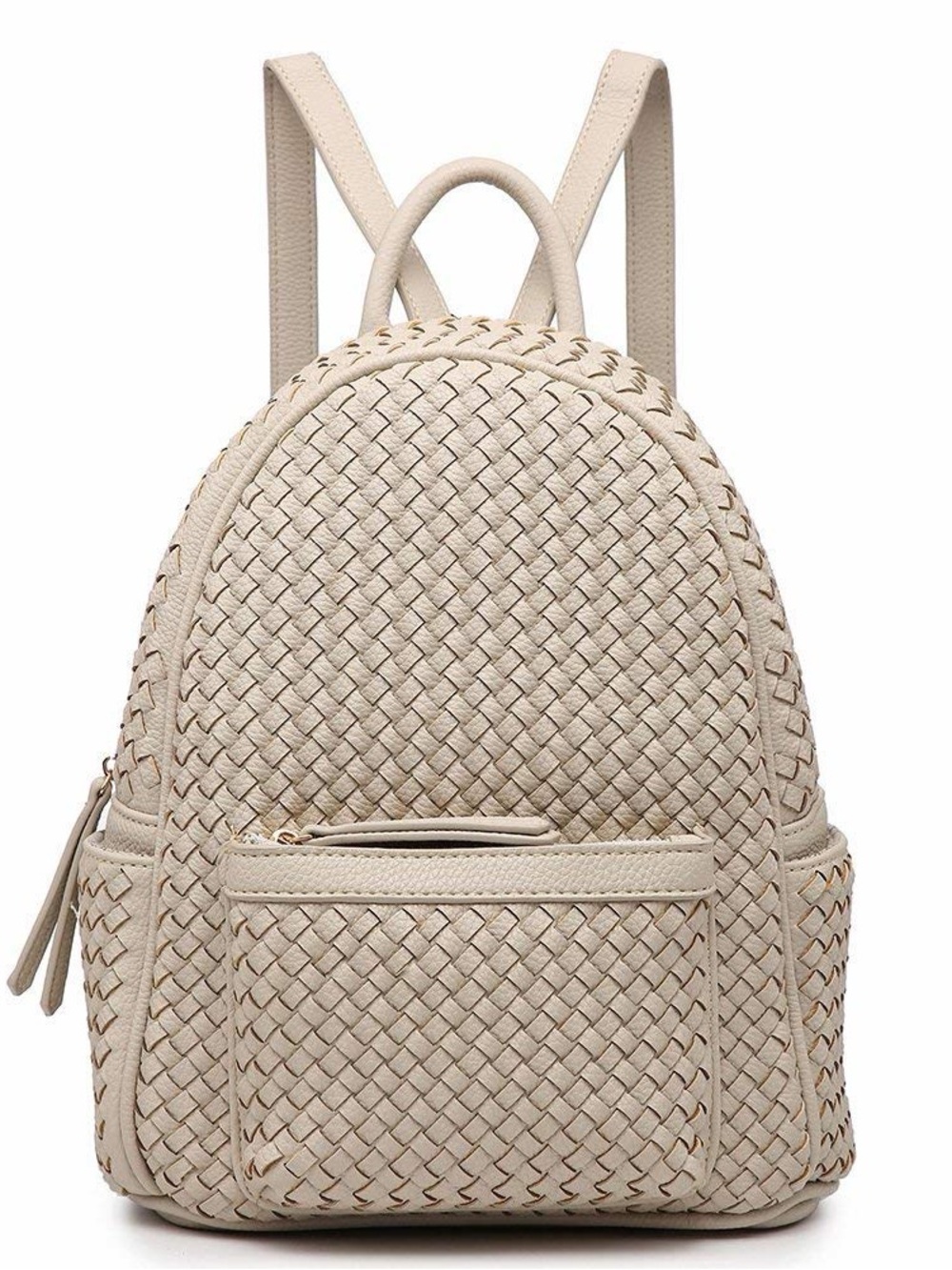 Woven Mini Backpack in Beige - Stylish Women's Bag